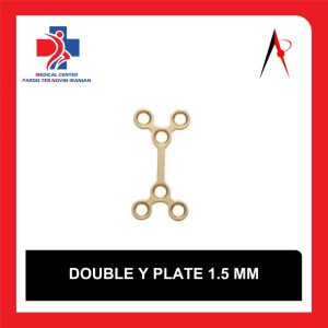 پلاک تیتانیوم DOUBLE Y PLATE سایز ۱.۵ میلی‌متری مخصوص جراحی فک و صورت