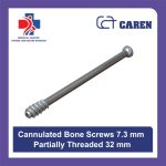 پیچ کانوله ارتوپدی 7.3 میلی‌متر کارن (CAREN) مدل Partially Threaded رزوه 32