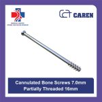 پیچ ارتوپدی کانولیتد ۷.۰ میلی‌متری نیم رزوه ۱۶ میلی‌متری (Cannulated Bone Screw 7.0mm)