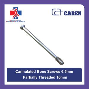 پیچ ارتوپدی کانولیتد ۶.۵ میلی‌متری نیم رزوه ۱۶ میلی‌متری (Cannulated Bone Screw 6.5mm)
