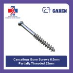 پیچ ارتوپدی کانسیلوس ۶.۵ میلی‌متری نیم رزوه ۳۲ میلی‌متری (Cancellous Bone Screw 6.5mm)